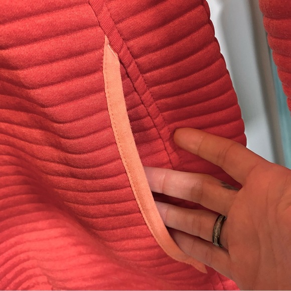 LL Bean Airlight Knit Pullover Sweater Snap Logo Quilted Pink Lightweight Pocket - Picture 9 of 11